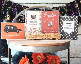 Halloween Mini Signs, Halloween Decor, Mini Sign, Halloween Tiered Tray Decor, Cute Halloween Signs
