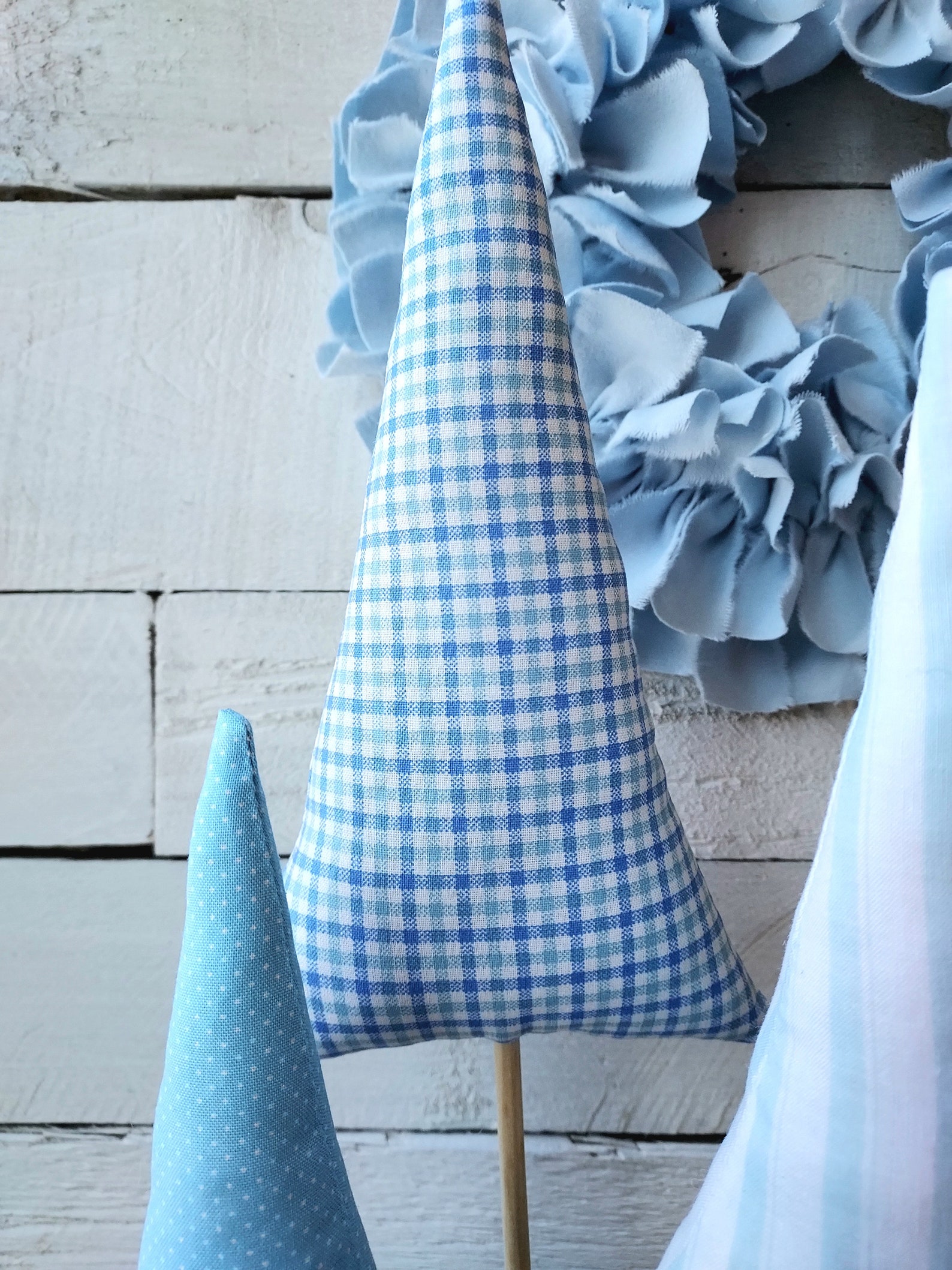 Light Blue Whimsy Trees, Set of 3 Whimsical Fabric Trees, Baby Boy ...