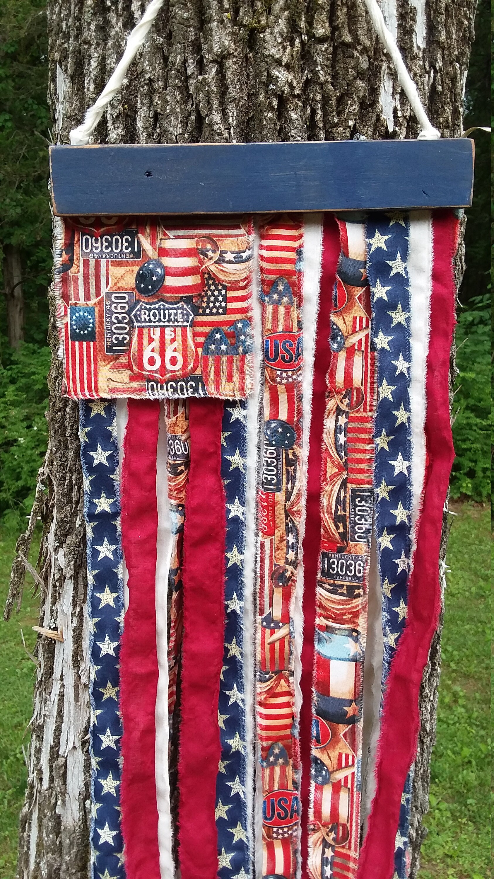 Route 66 Rag Flag, Americana Rag Flag, Flag Wall Hanging, Farmhouse ...