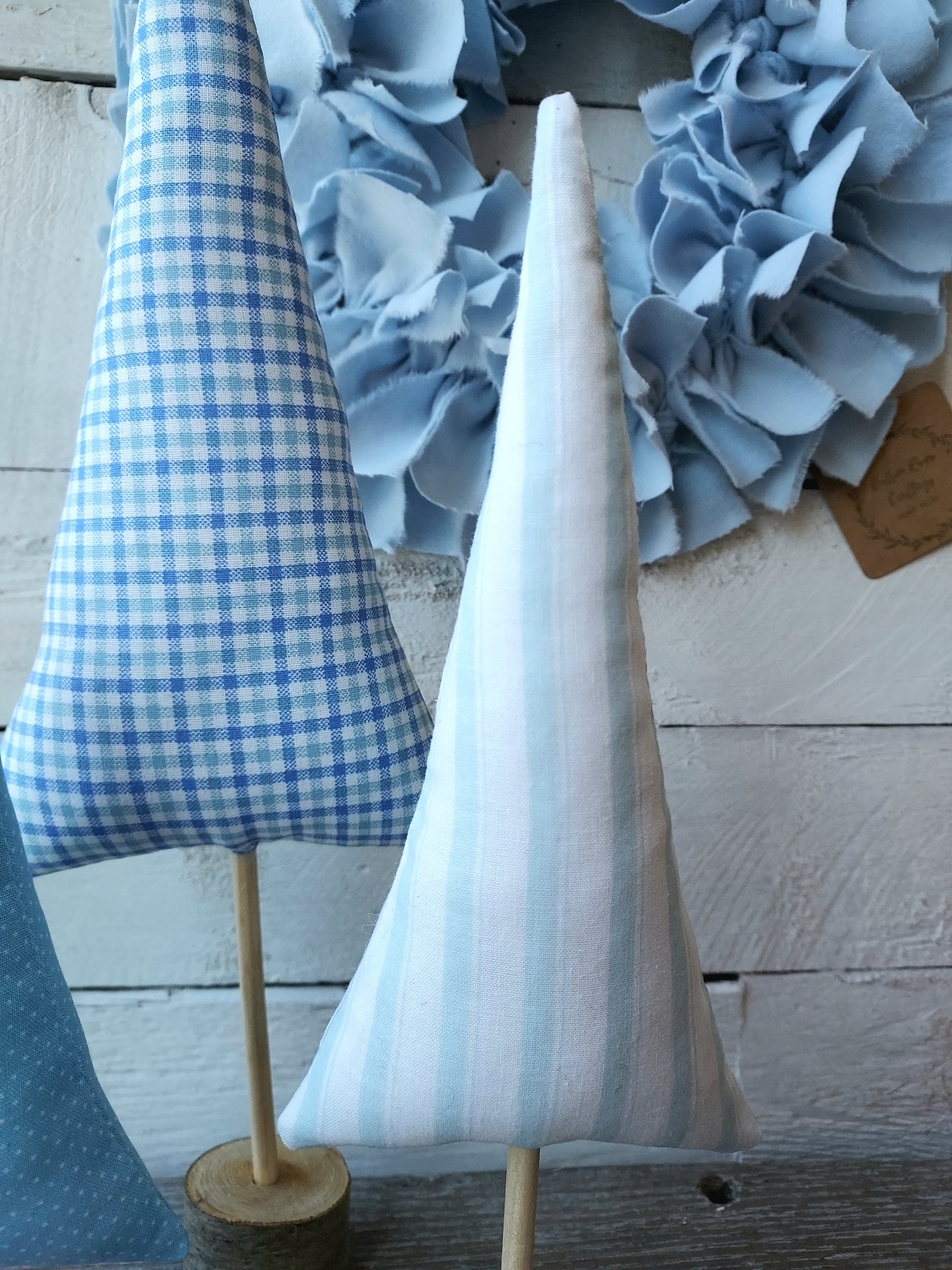 Light Blue Whimsy Trees, Set of 3 Whimsical Fabric Trees, Baby Boy ...