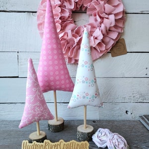 Light Pink Whimsy Trees, Set of 3 Whimsical Fabric Trees, Baby Girl ...