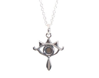 Medium Sterling Silver Lens of Truth Pendant, Legend of Zelda Inspired Nintendo Charm Necklace
