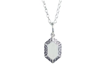 Small Sterling Silver Filigree Rupee Pendant, Legend of Zelda inspired Necklace, Nintendo Charm Pendant, Sterling Silver Zelda Pendant