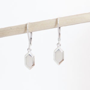 Small Sterling Silver Rupee Dangle Earrings, Nintendo Inspired, Legend of Zelda Earrings