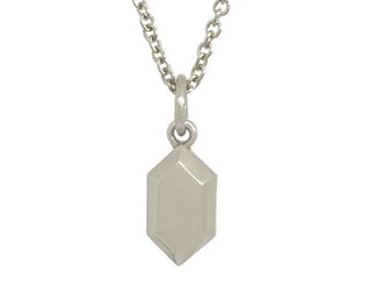Medium Sterling Silver Rupee Pendant, Legend of Zelda inspired Necklace, Nintendo Charm Pendant, Sterling Silver Zelda Pendant