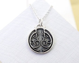 Sterling Silver Bag End Door Necklace