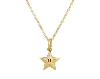 Small Yellow Gold Star Pendant with Chain