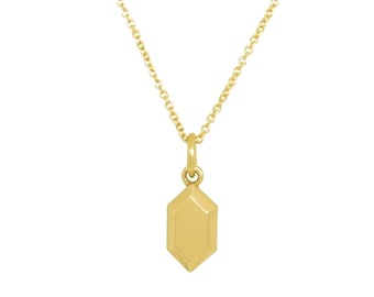 Small Yellow Gold Rupee Pendant with Chain