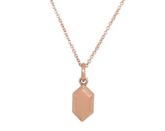 Small 10K Rose Gold Rupee Pendant