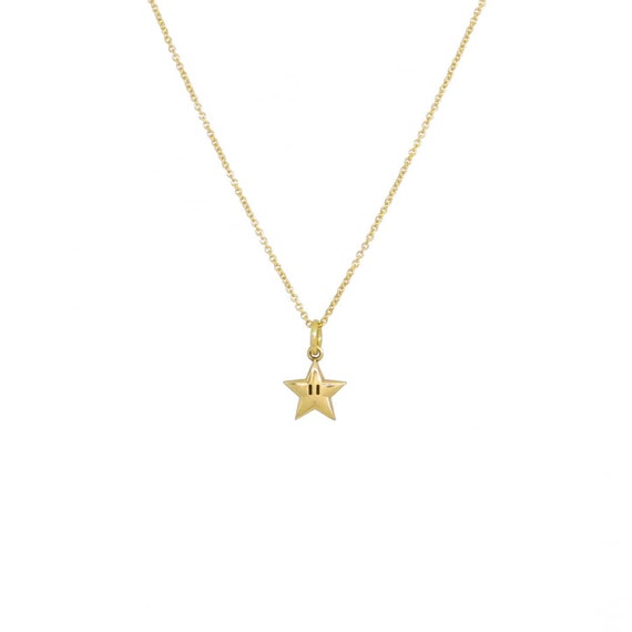 Small Yellow Gold Star Pendant With 