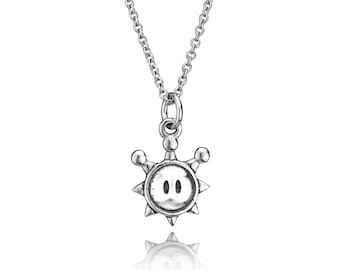 Small Sterling Silver Shine Sprite Pendant, Nintendo Inspired Charm Necklace