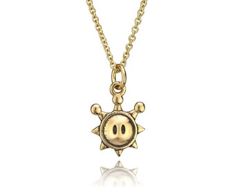 Small Yellow Gold Shine Sprite Pendant, Nintendo Inspired Charm Necklace