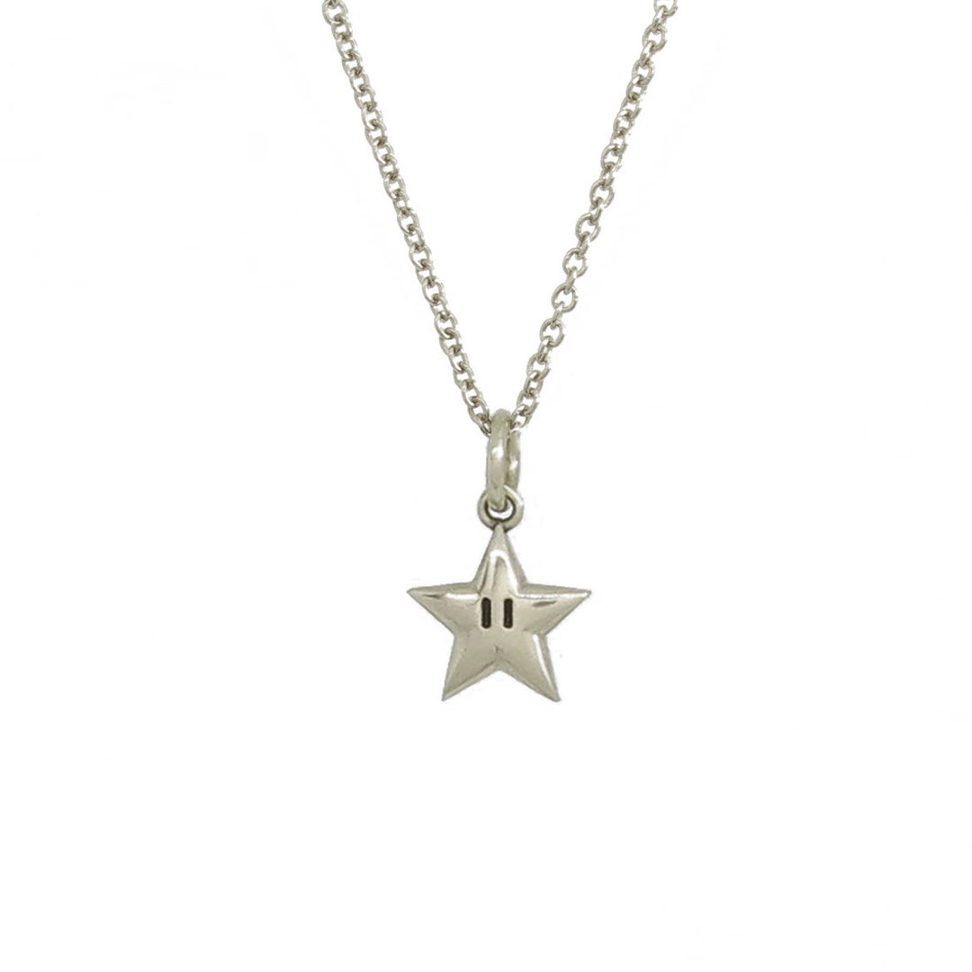 Small Sterling Silver Super Mario Bros. Super Star Pendant