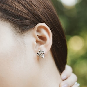 Orchid Stud Sterling Silver Earrings - Gold, Rhodium, Rose Gold - Gift for Her