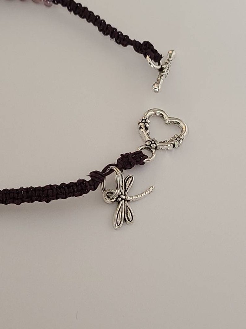 Royal dragonfly ankle hemp bracelet
