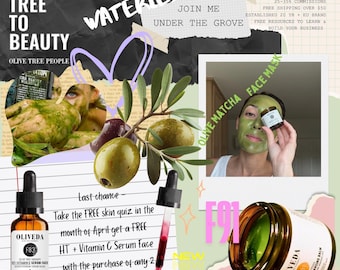 Olive Tree People/Oliveda Instagram Social Media Tile für Skin Quiz Freebie Template
