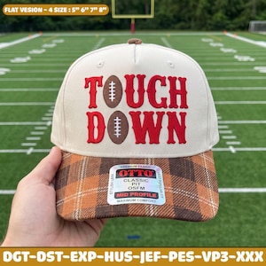 Touch Down Embroidery File, Football Trucker Hat Design, Game Day Cap Embroidery, Sports Digital Download