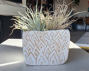 Ceramic Stone Ware Hand Made Natural Clay Vase Plant Succulent Holder Flower Pot
