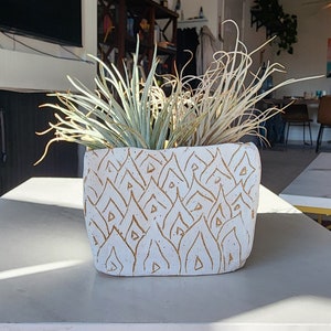 Ceramic Stone Ware Hand Made Natural Clay Vase Plant Succulent Holder Flower Pot