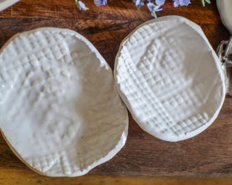 Ceramic White Engagement Ring Dish, Wedding Ring Holder, Wedding Gift