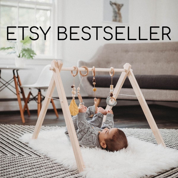 Wooden Baby Play Gym ↠ Ships Fast ↠ Scandinavian Minimalism ↠ Eco-friendly & Organic ↠ Hanging Toys NOT included