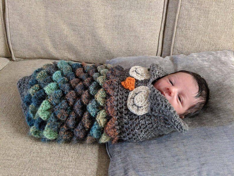 Made by hand Crochet Owl Baby Snuggie Etsy