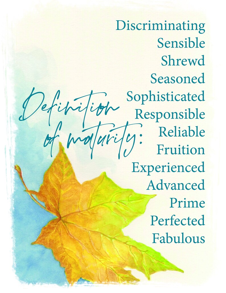 Definitions of Maturity Birthday Card - Etsy