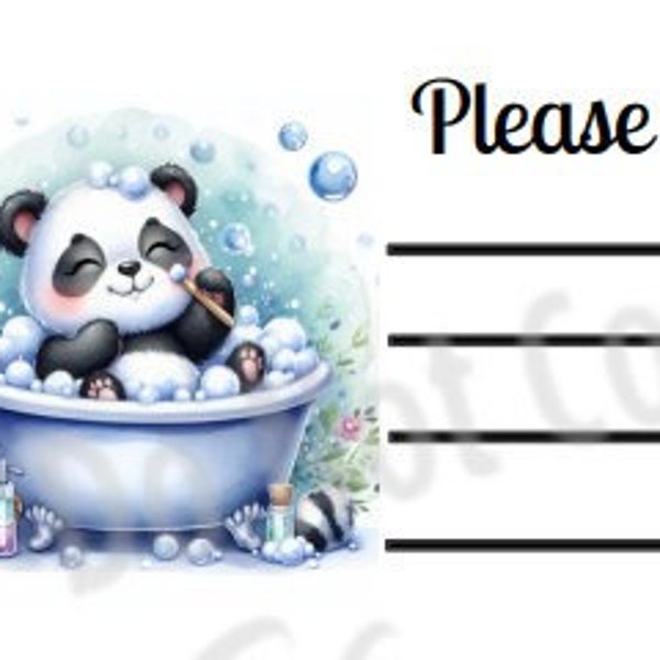 Printable INSTANT DOWNLOAD PDT Please Deliver To Labels Mailing Address Shipping Label Pen Pal Supplies Happy Mail Panda Bath Bubbles