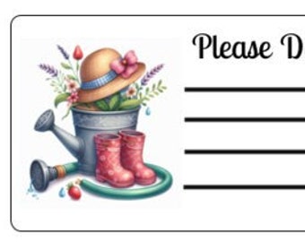 Printable INSTANT DOWNLOAD PDT Please Deliver To Labels Mailing Label Address Label Shipping Label Watering can Garden Gardening