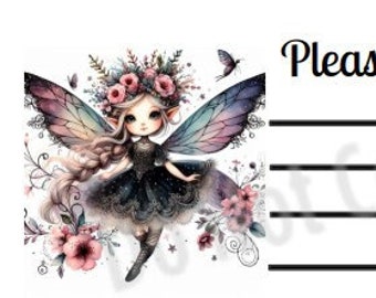 Printable INSTANT DOWNLOAD PDT Please Deliver To Labels Mailing Address Shipping Label Pen Pal Supplies Happy Mail Craft Gothic Fairy Witch
