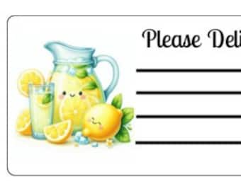 Printable INSTANT DOWNLOAD PDT Please Deliver To Labels Mailing Label Address Label Shipping Label Pen Pal Supplies Lemonade Summer