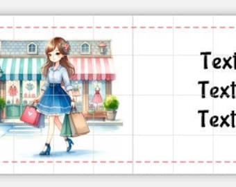Address Labels Printable DOWNLOAD Happy Mail Swap Shipping Mailing Cute Kawaii Watercolor Boutique Thrift Bag Shop Store Shopping Storefront