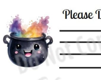 Printable INSTANT DOWNLOAD PDT Please Deliver To Labels Mailing Address Label Shipping Halloween Pen Pal Witch Gothic Happy Mail Cauldron