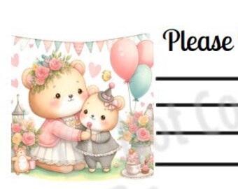 Printable INSTANT DOWNLOAD PDT Please Deliver To Labels - Mailing Label - Address Label - Shipping Label - Pen Pal - Happy Mail Mom Bears