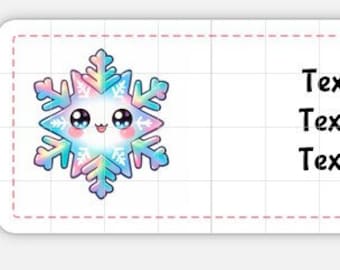 Address Labels Printable DOWNLOAD Happy Mail Swap Shipping Mailing Cute Kawaii Watercolor Christmas Snowflake Winter Iridescent Snow