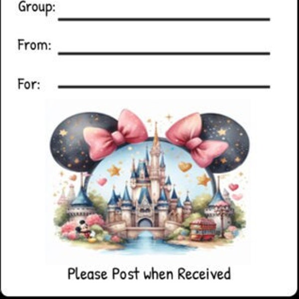 Afdrukbare INSTANT DOWNLOAD Tag invoegen RAK Wish Group Label - Pen Pal Supplies - Happy Mail Castle Mouse Ears Magical Magic