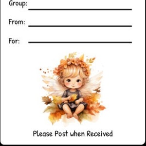 Printable INSTANT DOWNLOAD Tag Insert RAK Wish Group Label - Pen Pal Supplies - Happy Mail Baby Fairy Fall Autumn Leaves
