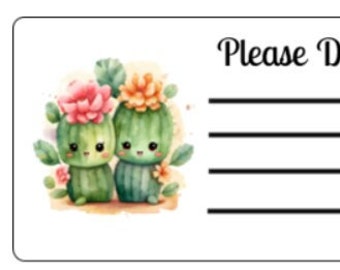 Printable INSTANT DOWNLOAD PDT Please Deliver To Labels Mailing Label Address Label Shipping Label Cactus friends plants bff plant