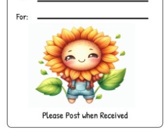 Printable INSTANT DOWNLOAD Tag Insert RAK Wish Group Label Pen Pal Supplies Happy Mail Watercolor daisy flower sunflower overalls fall