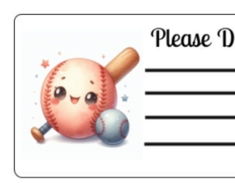 Printable INSTANT DOWNLOAD PDT Please Deliver To Label Mailing Address Label Shipping Label baseball softball sports little league bat hat