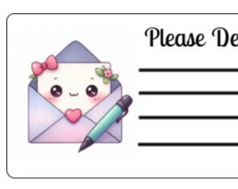 Printable INSTANT DOWNLOAD PDT Please Deliver To Labels Mailing Label Address Label Shipping Label envelope pen stationery kawaii letter bow