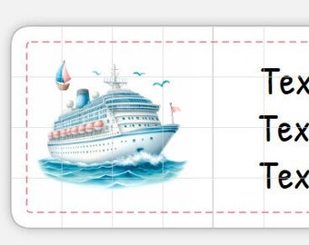 Address Labels Printable DOWNLOAD Happy Mail Swap Shipping Mailing Cute Kawaii Watercolor cruise ship boat sail vacation travel trip