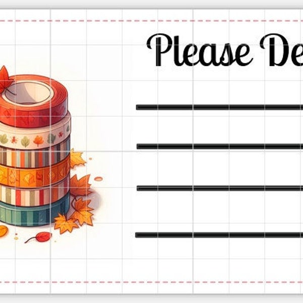 Printable INSTANT DOWNLOAD PDT Please Deliver To Labels Mailing Label Address Shipping Washi Tape Fall Autumn Foliage Colored Leaves