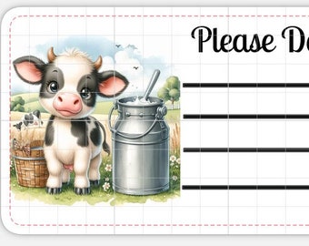 Printable INSTANT DOWNLOAD PDT Please Deliver To Labels Mailing Label Address Shipping Label Cow Calf baby farm milk farmers