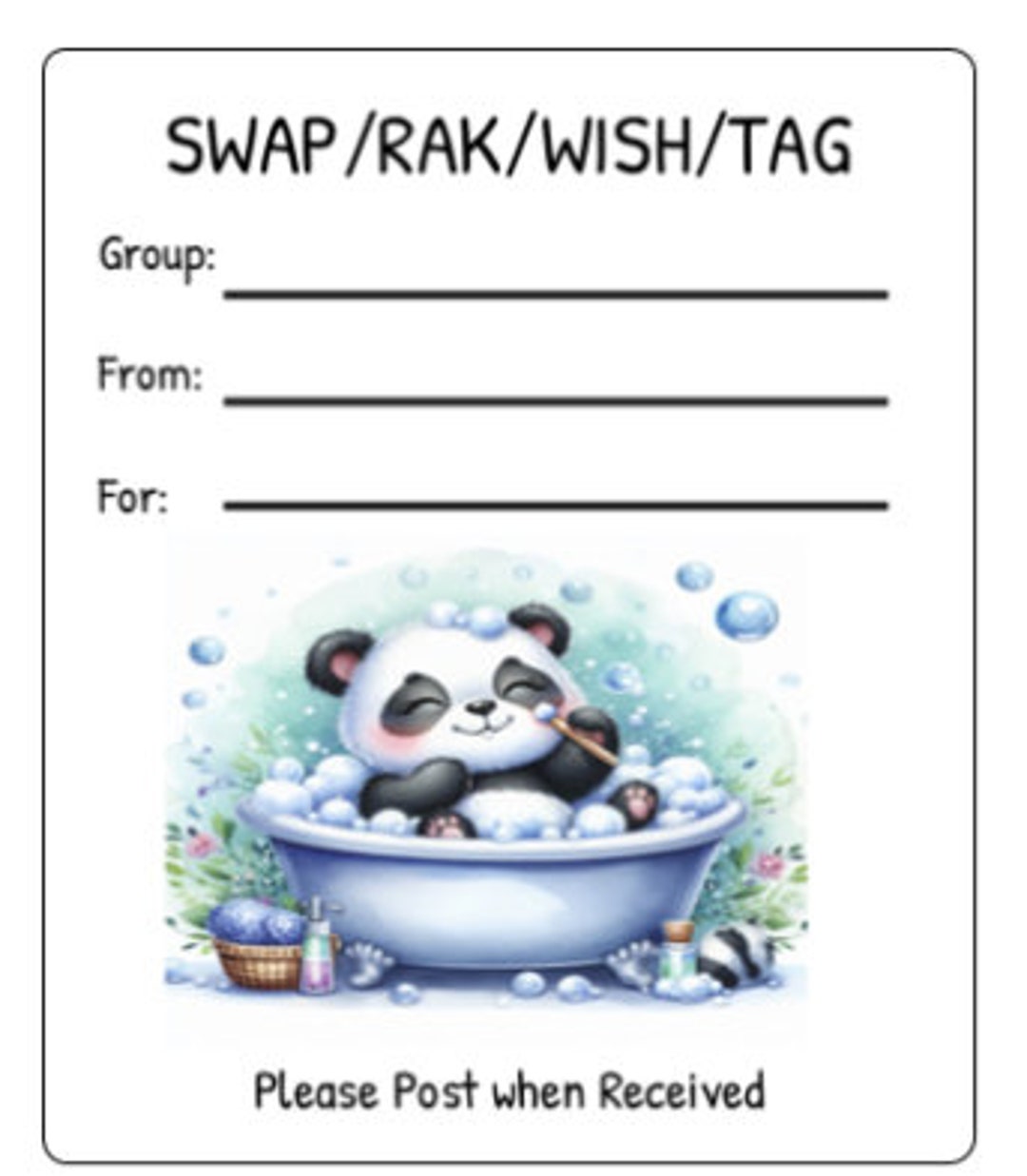 Printable INSTANT DOWNLOAD Tag Insert RAK Wish Group Label Pen Pal ...