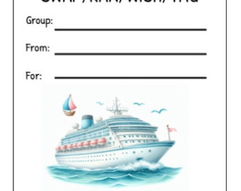 Printable INSTANT DOWNLOAD Tag Insert RAK Wish Group Label Pen Pal Supplies Happy Mail Watercolor cruise ship vacation travel boat