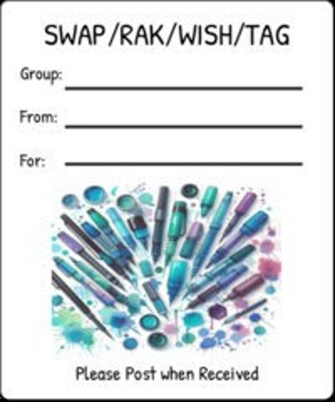 Printable INSTANT DOWNLOAD Tag Insert RAK Wish Group Label - Pen Pal ...