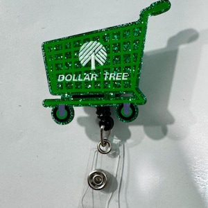 Winkelmandje dollarboom medewerker DT glitter badgehaspel cadeau