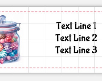 Address Labels Printable DOWNLOAD Happy Mail Swap Shipping Mailing Cute Kawaii Watercolor Candy Jar Treats Sweets