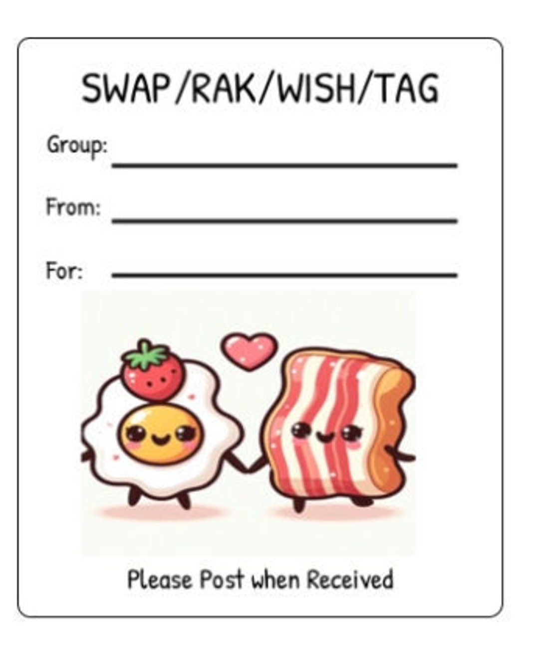 Printable INSTANT DOWNLOAD Tag Insert RAK Wish Group Label Pen Pal ...